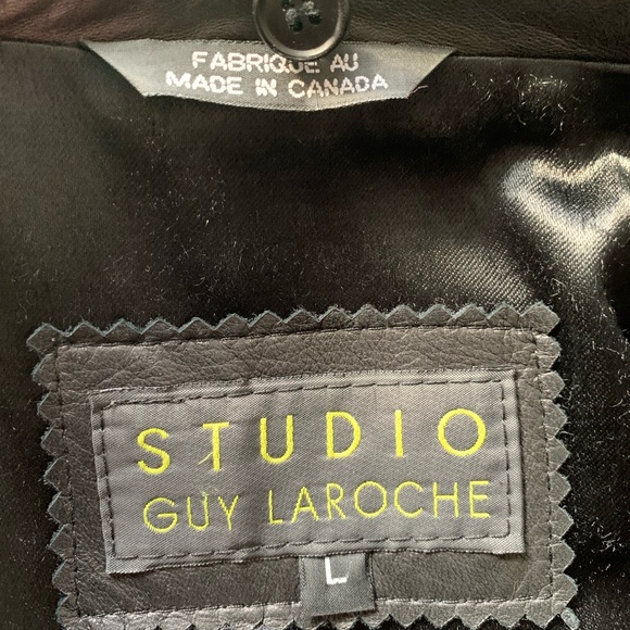 Studio Guy Laroche brown leather coat with mink collar - Picture 11 of 17